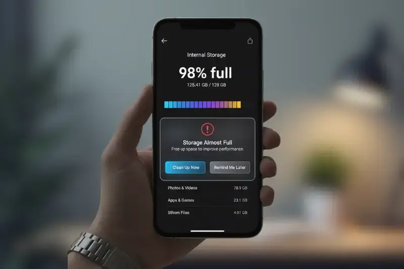 حل مشكلة امتلاء مساحة الهاتف بخطوات عملية